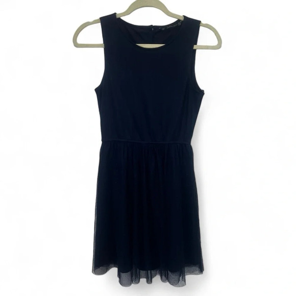 Zara Trafaluc Collection sleeveless blue button back dress w/tule dots medium - Picture 1 of 8